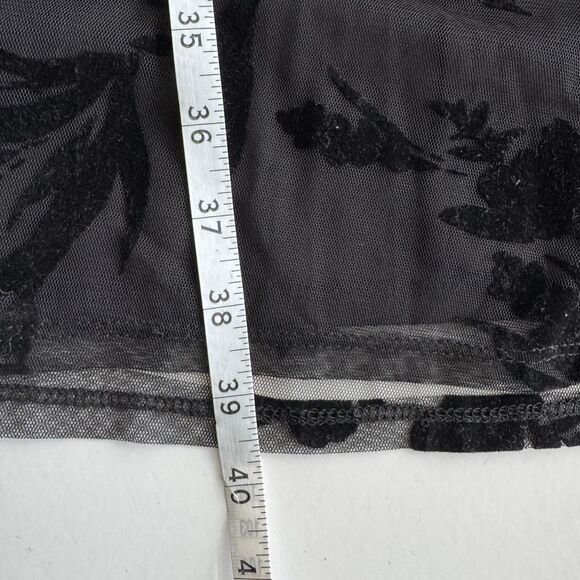 Sweet Storm Women's Velvet Burnout Gown Medium Black Whimsigoth FairyGoth Mesh - Picture 8 of 8